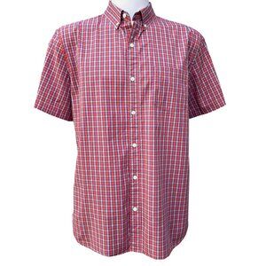 Men's Hawker Rye Red Plaid Cotton Shirt - XL - Short Sleeve, Button Down Casual